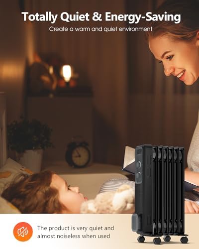 RWFLAME Oil Filled Radiator Heater with 3 Heat Settings
