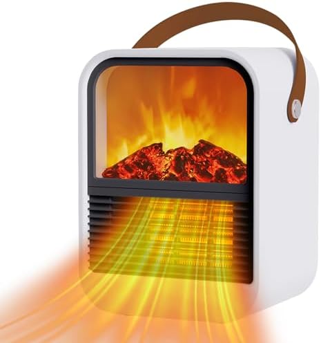 ZJFLNZYC Portable Mini Electric Fireplace Heater with 3D Flames