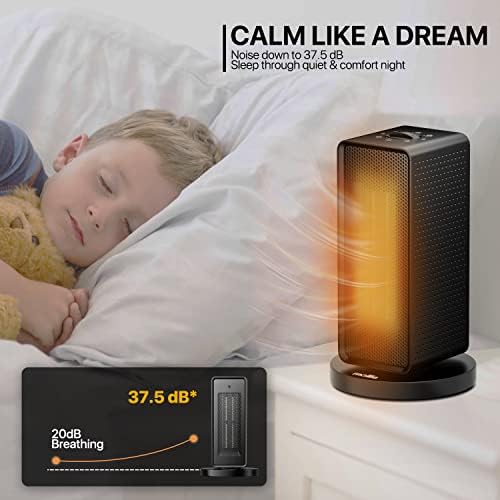 MoNiBloom Mollie Space Heater Quiet Fast Heating with 3 Modes and Safety Features