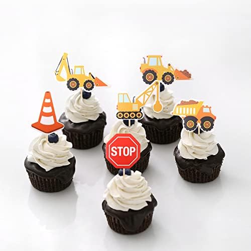 ZHUOWEISM 36PCS Construction Cupcake Toppers Decorations