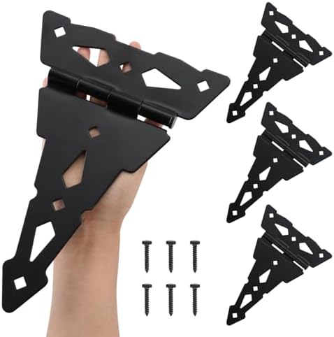 8 Inch Decorative T-Hinge 4 Pack Black Finish