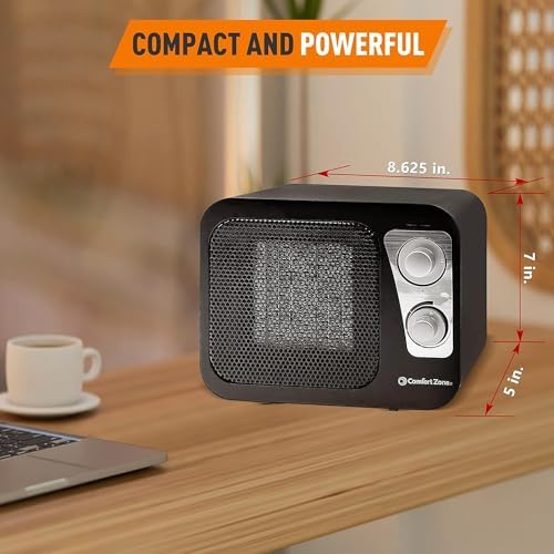Comfort Zone 1500W Electric Space Heater with Retro Design