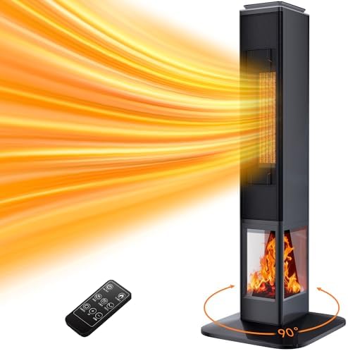 SUNGDOGIN 31 Electric Space Heater with 3D Flame and Remote Control