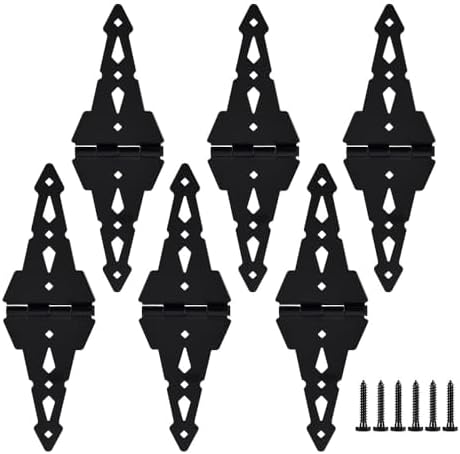 HOME MASTER HARDWARE 8 Inch Gate Hinges 6 Pack Black
