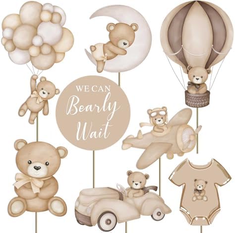 Zliisang 16Pcs Bear Baby Shower Centerpieces