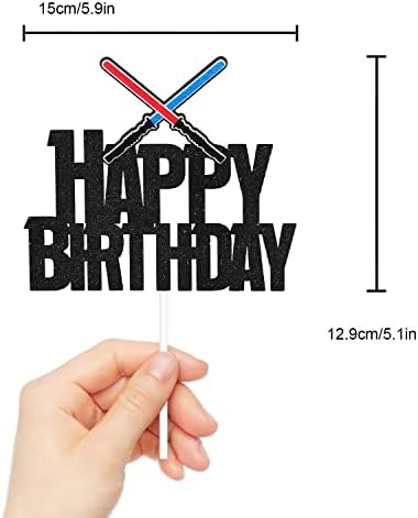 Lightsaber Birthday Cake Topper - Space Themed Decor for Boys