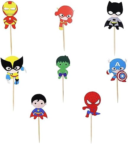 Confetti Superhero Cupcake Topper Set 24pcs