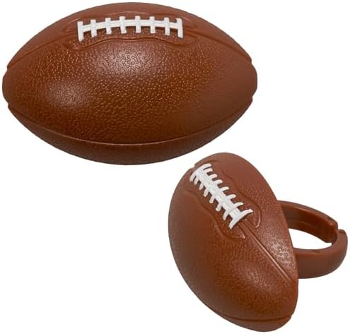 DECOPAC 3D Football Cupcake Toppers - 24 Pack