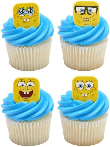 DecoPac SpongeBob SquarePants Mood Faces Cupcake Rings - 24 Pack