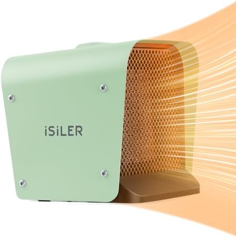 ISILER 1500W Ceramic Space Heater with Thermostat and Safety Features