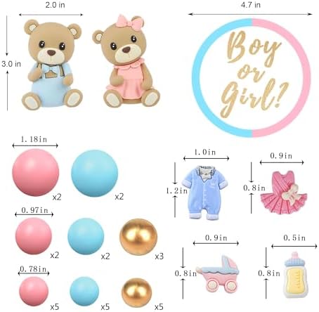 LEFUBABY Bear Cake Toppers Gender Reveal Party Decorations