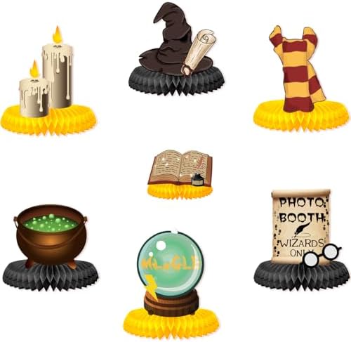 9 Pcs Magical Honeycomb Centerpieces Wizard Party Decor