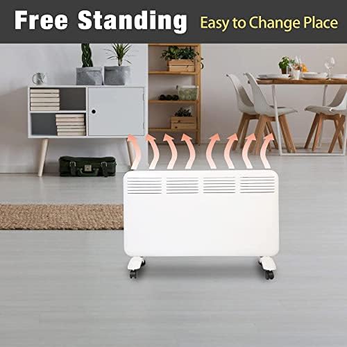 Fadidio 1500W Electric Space Heater with Touch Thermostat and Wheels