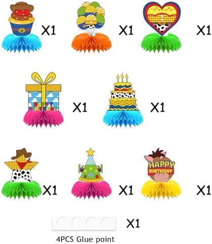 OU RUI 8Pcs Toy Cartoon Birthday Centerpieces