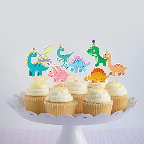 Ercadio Dinosaur Cupcake Toppers 32 Pack
