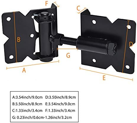 SANKINS Self Closing Gate Hinges 2 Pack Black