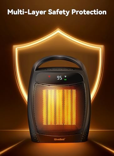 GiveBest 1500W Electric Space Heater with Remote Control and ECO Mode