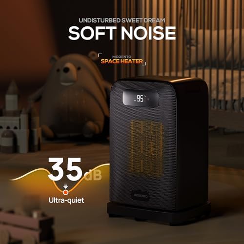 MORENTO 1500W Electric Desk Heater with Fan and Thermostat