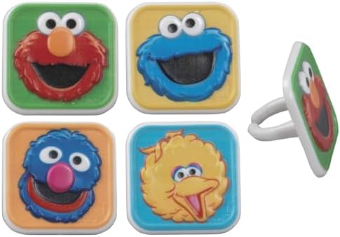 Sesame Street Cupcake Rings 24 Pack - Elmo Big Bird Cookie Monster Grover