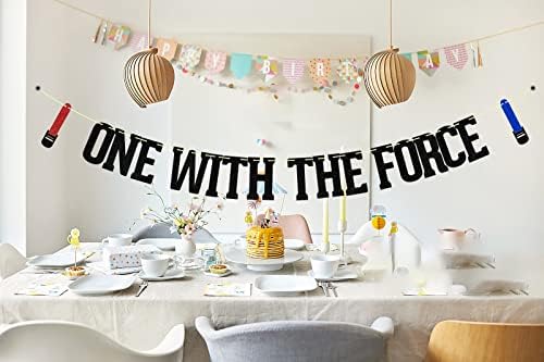 One With The Force Banner - Jedi 1st Birthday Decor