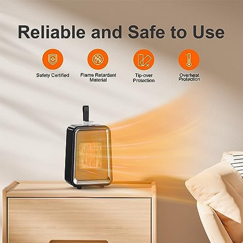 PRSOOY Space Heater 800W PTC Ceramic Desk Heater