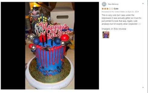 Seyal Spidr-Mn Birthday Cake Topper 1