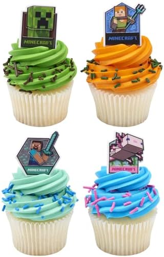 DecoPac Minecraft Lush Finds Cupcake Rings - 24 Pack 1