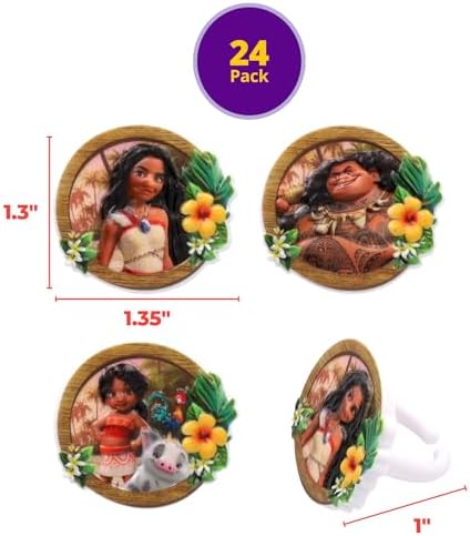 DecoPac Disney Moana 2 Cupcake Rings - 24 Pack