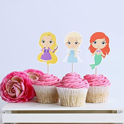 Confetti Princess Cupcake Toppers 20 Pcs Decorations