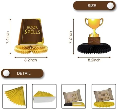 8Pcs Magical Wizard Honeycomb Centerpieces for Party Decor