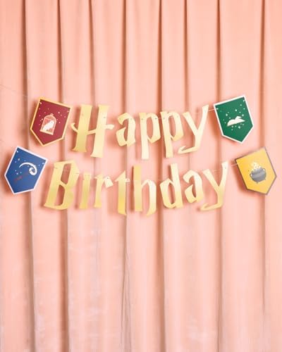 Xo Fetti Wizard Birthday Banner - Gold Foil 65 Ft