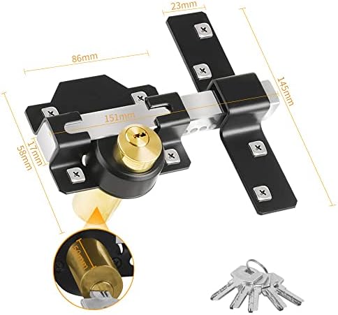 AceFox 2 Heavy Duty Gate Lock with 5 Keys