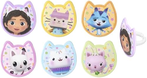 DecoPac DreamWorks Gabbys Dollhouse Cupcake Rings - 24 Pack