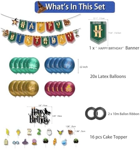 Magical Wizard Birthday Decor Kit with Balloons and Backdrop