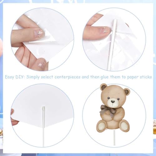 Zliisang 16Pcs Bear Baby Shower Centerpieces