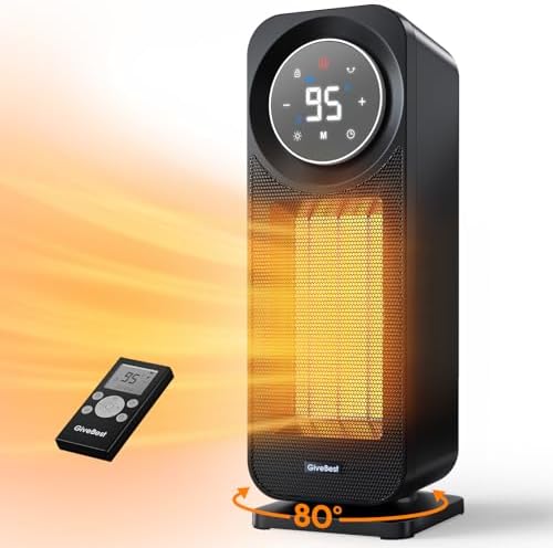 GiveBest Touch Panel Space Heater 1500W with Remote and Night Light