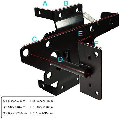 SANKINS Heavy Duty Self-Locking Gate Latch Black Steel