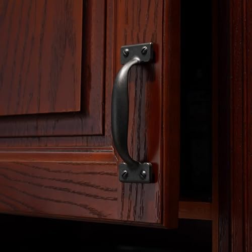 Tebery 4 Pack 6-12 Inch Black Gate Handles