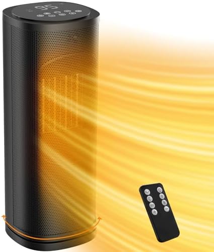 TIOKVIOP 1500W Electric Space Heater with Remote and Timer