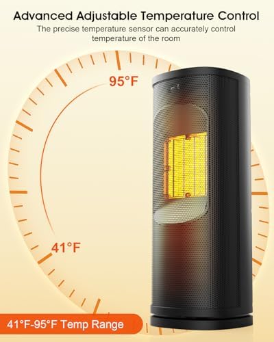 TIOKVIOP 1500W Electric Space Heater with Remote and Timer