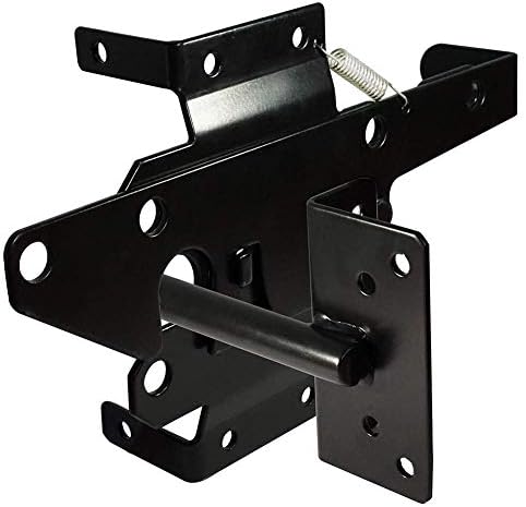 SANKINS Heavy Duty Self-Locking Gate Latch Black Steel
