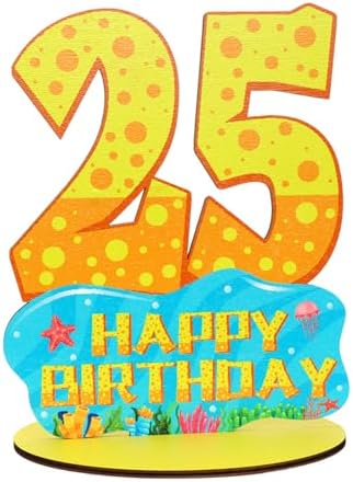 Sponge 25th Birthday Number Sign Centerpiece with Wooden Base 1