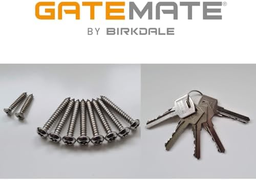 GateMate Long Throw Lock 1490096 316 Stainless Steel Black 5 Keys