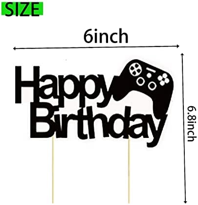 Video Game Cake Topper 11pcs Double Sided Glitter Decoration