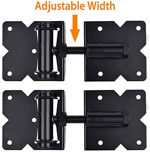 SANKINS Self Closing Gate Hinges 2 Pack Black