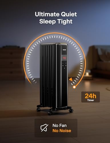 PELONIS 1500W Oil-Filled Radiator Heater with Remote
