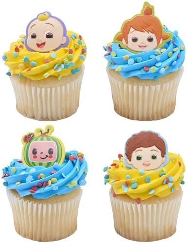 DecoPac CoComelon Cupcake Rings - 24 Pack with JJ YoYo TomTom