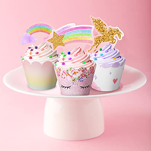 Censen Unicorn Cupcake Toppers and Wrappers