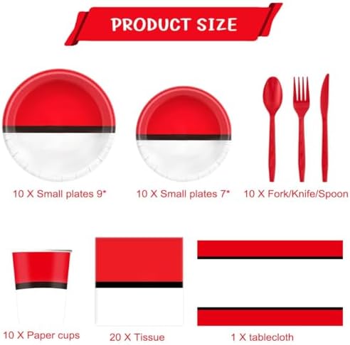 OU RUI 81 Pcs Cartoon Ball Party Tableware Set