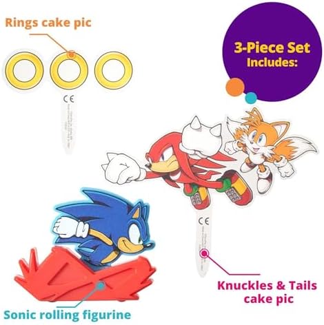 DecoSet Sonic The Hedgehog Cake Topper Set
